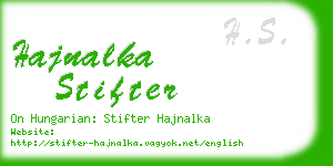 hajnalka stifter business card